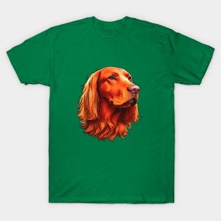 Irish Setter Pet Portrait Cut Out T-Shirt